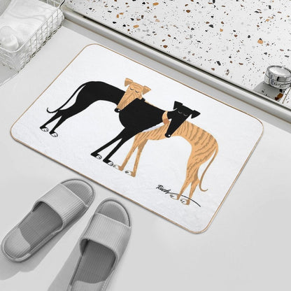 Head Rest Brindle Hound Bath Mat