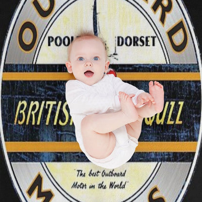 British Seagull Outboard Motors UK Sticker Throw Blanket