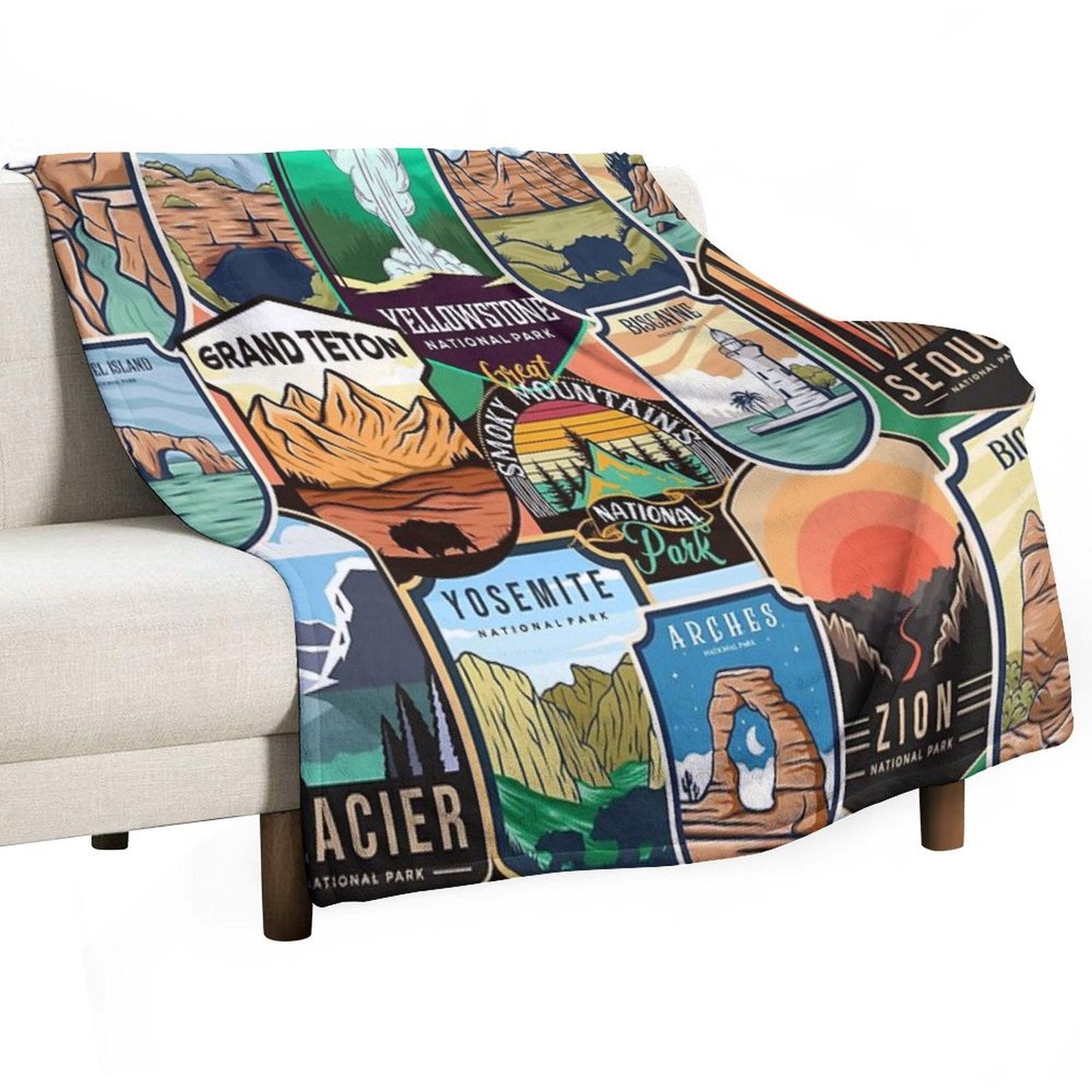 National Parks Logo Design Throw Blanket