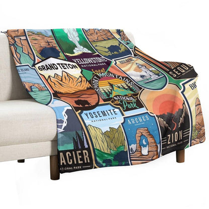 National Parks Logo Design Throw Blanket