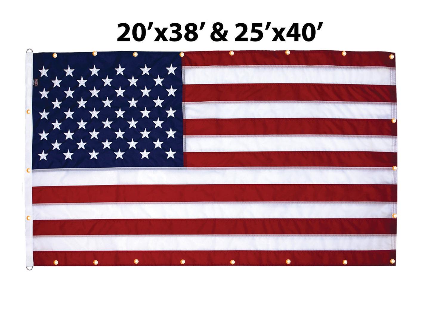 Nylon American Flag with Grommets Along Edges for Wall Hanging - Indoor or Outdoor *Made in USA*
