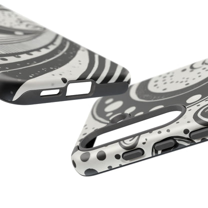 Artistic Black & White Swirl Tough Phone Case