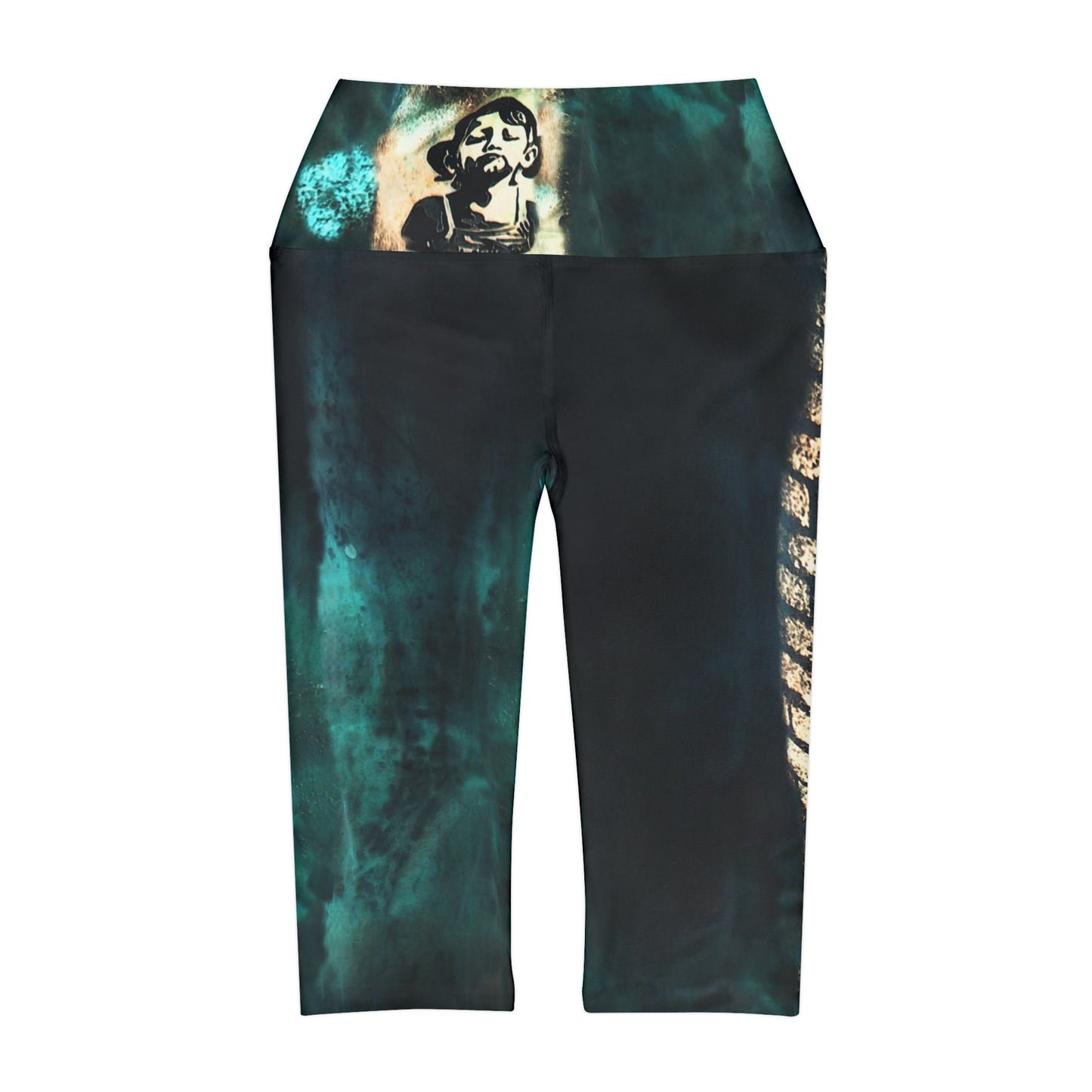 Army Girl Water Brush Capri Leggings