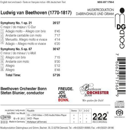 Beethoven / Beethoven Orchester Bonn - Symphonies Nos 1 & 5 [CD]