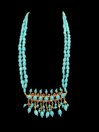 PS346 Tirmani in turquoise and ruby combination ( READY TO SHIP )
