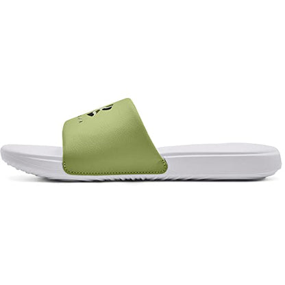 Under Armour Men's Ansa Graphic Logo Slide Sandal, White (100)/Sugar Mint, 11