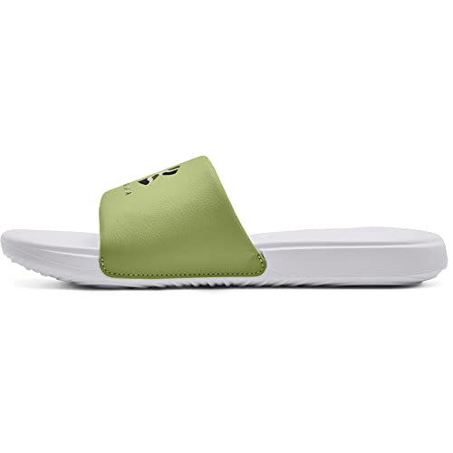 Under Armour Men's Ansa Graphic Logo Slide Sandal, White (100)/Sugar Mint, 11