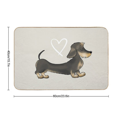 Dachshund Wire Hair Sausage Dog Bath Mat