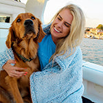 Koloa Sherpa Blanket- Navy Heather