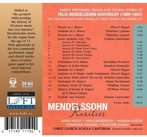 Mendelssohn / Davidsson - Mendelssohn Rarities [CD]
