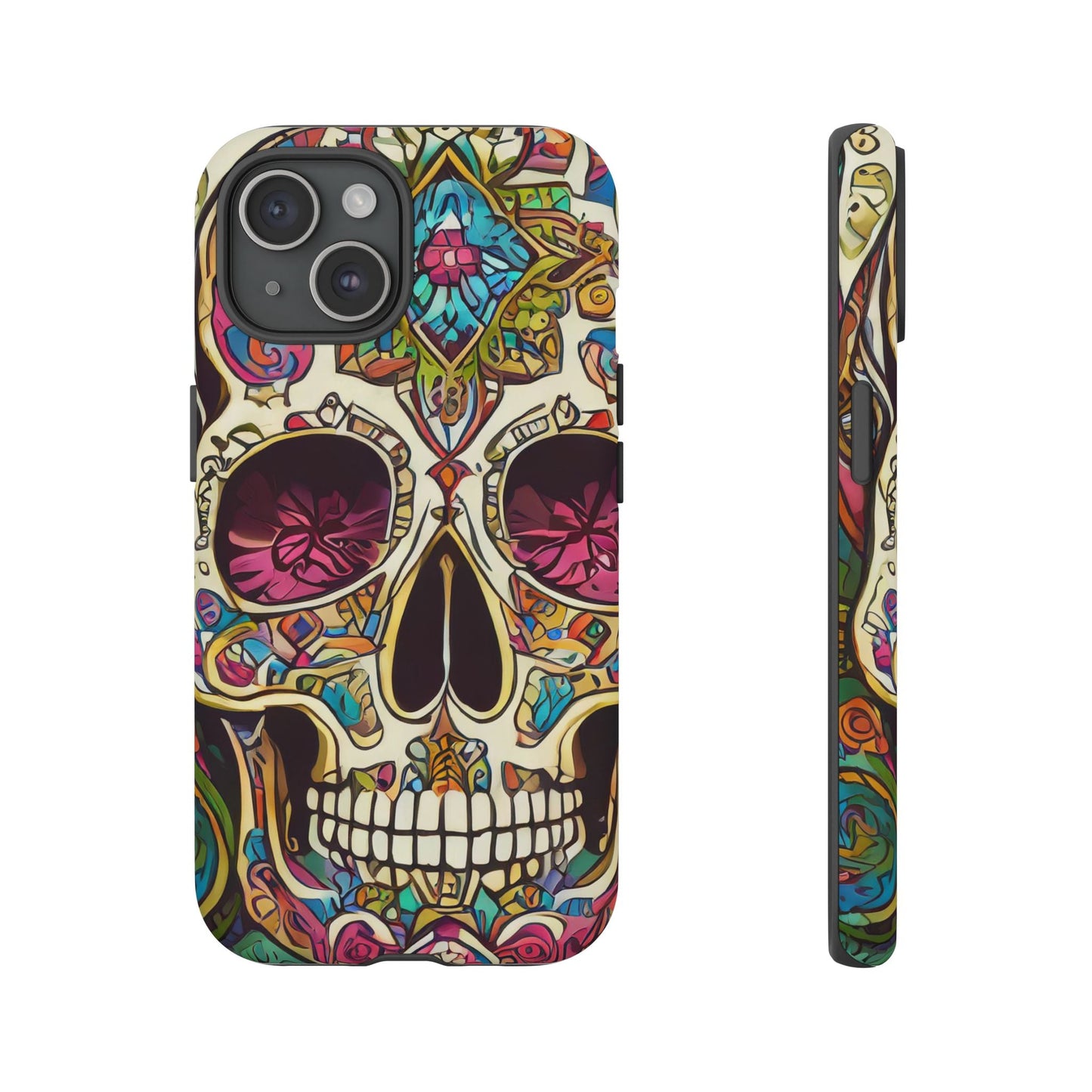 Colorful Sugar Skull Tough Phone Case