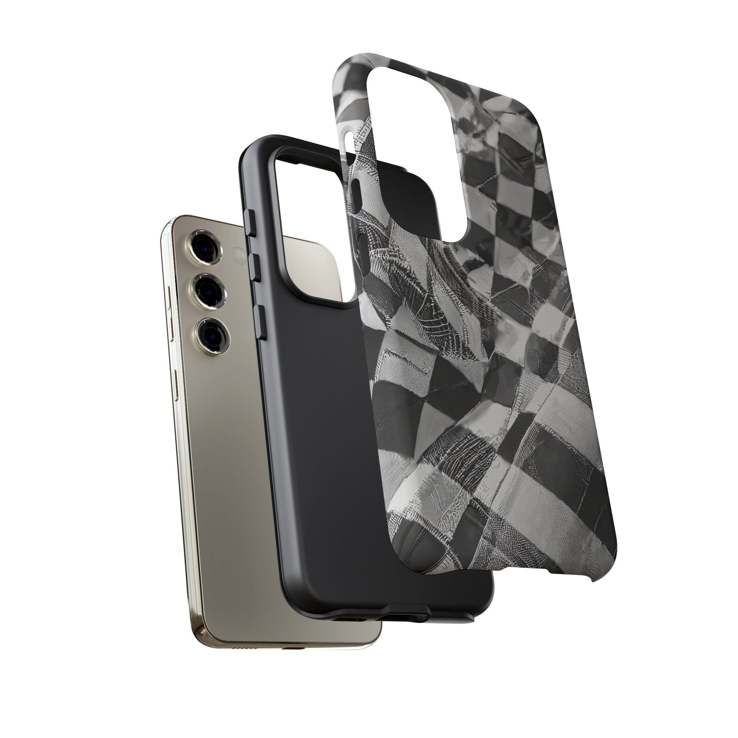 Abstract Checker Print Tough Phone Case