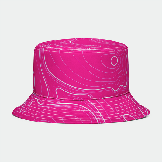 Pink and White Topo Bucket Hat