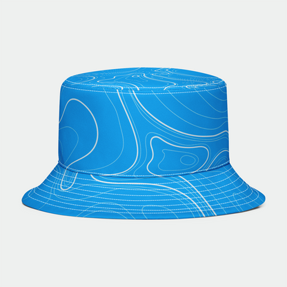 Rad Palm Blue and White Topo Bucket Hat