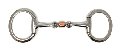 AJ Tack 3-Piece Copper Roller Eggbutt Snaffle Bit