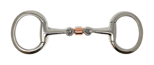 AJ Tack 3-Piece Copper Roller Eggbutt Snaffle Bit