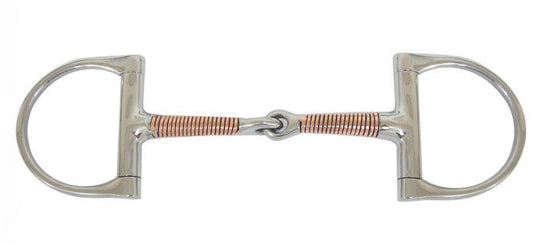 AJ Tack Copper Wire Wrapped Dee Ring Bit