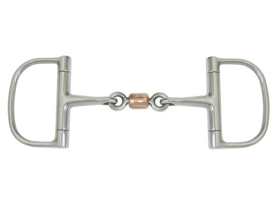 AJ Tack 3-Piece Copper Roller Dee Ring Snaffle Bit