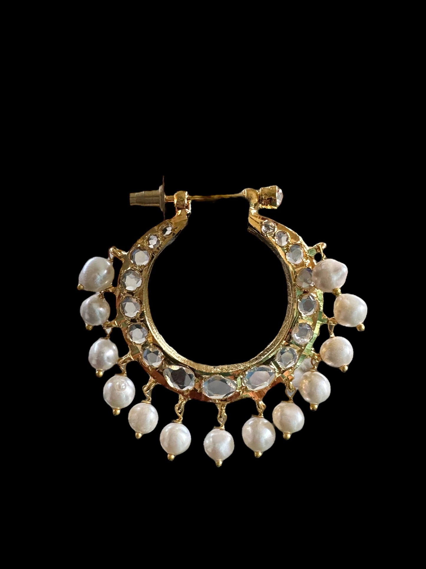 DER558 Chandbali in fresh water pearls ( READY TO SHIP )