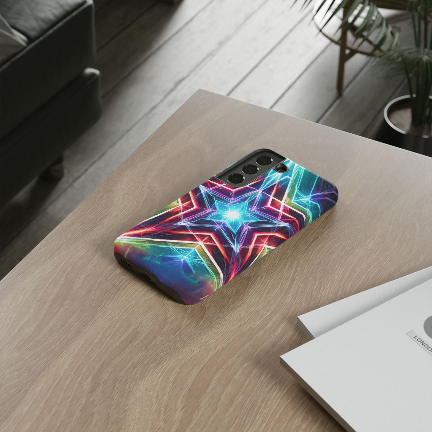 Neon Light Stars Tough Phone Case