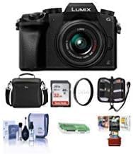 Panasonic Lumix DMC-G7 Mirrorless Camera with 14-42mm Lens, Black - Bundle with Camera Case, 32GB SDHC Card, Cleaning Kit, Memory Wallet, Card Reader, 46mm UV Filter, Mac Software Package