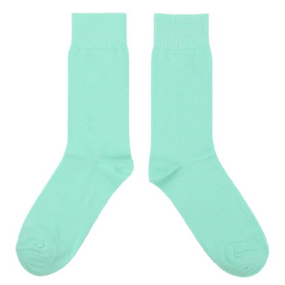 Mint Green Solid Color Men's Dress Socks