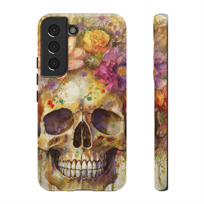 Unique Floral Skull Tough Phone Case