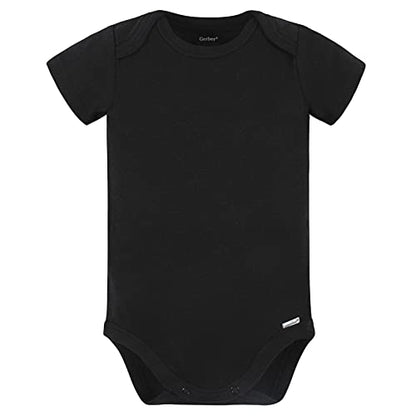 Gerber Baby 5 Pack Onesies Multi-Packs Bundle Interlock 180 GSM, Black, 3-6 Months