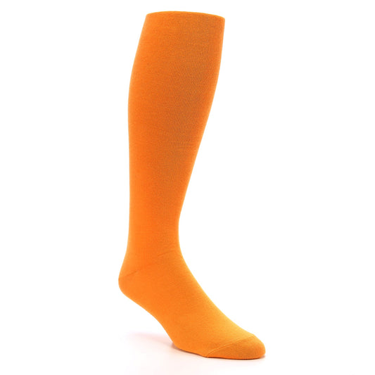 Tangerine Orange Solid Color Socks - Men's Over-the-Calf Socks