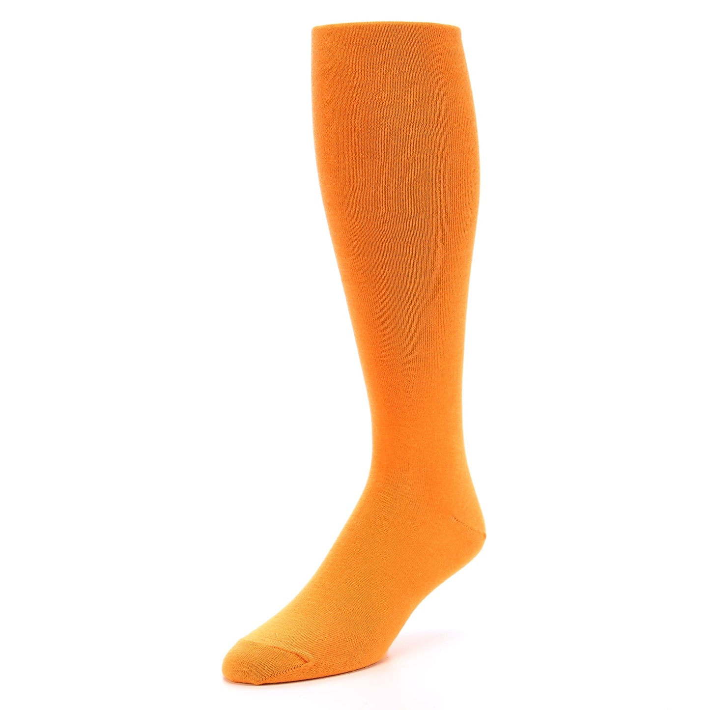 Tangerine Orange Solid Color Socks - Men's Over-the-Calf Socks