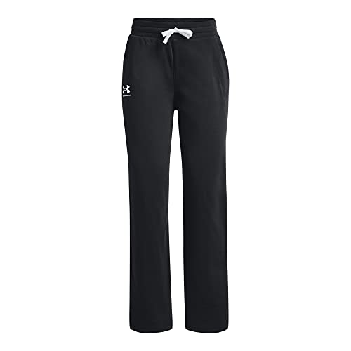 Under Armour Women's Standard Rival Fleece Straight Leg Pant, (001) Black / / White, Large