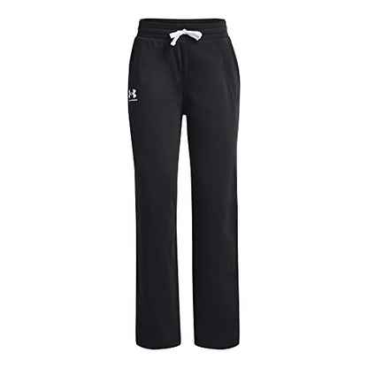 Under Armour Women's Standard Rival Fleece Straight Leg Pant, (001) Black / / White, Large