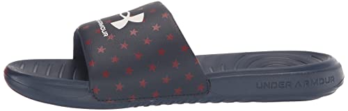 Under Armour Men's Ansa Graphic Slide Sandal, Academy Blue (403)/White, 12