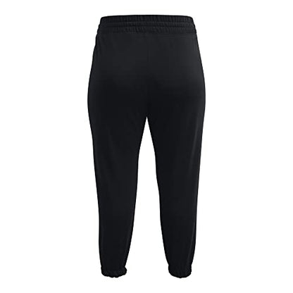 Under Armour Womens Rival Terry Jogger , Black (001)/Lime Foam , 2X