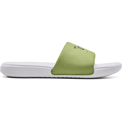 Under Armour Men's Ansa Graphic Logo Slide Sandal, White (100)/Sugar Mint, 11
