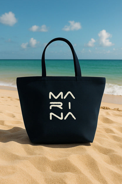 Navy Blue Beach Bag with Zipper CA2501-2