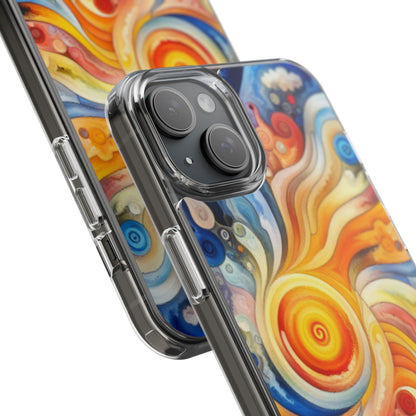 Colorful Abstract Swirl Clear Phone Case