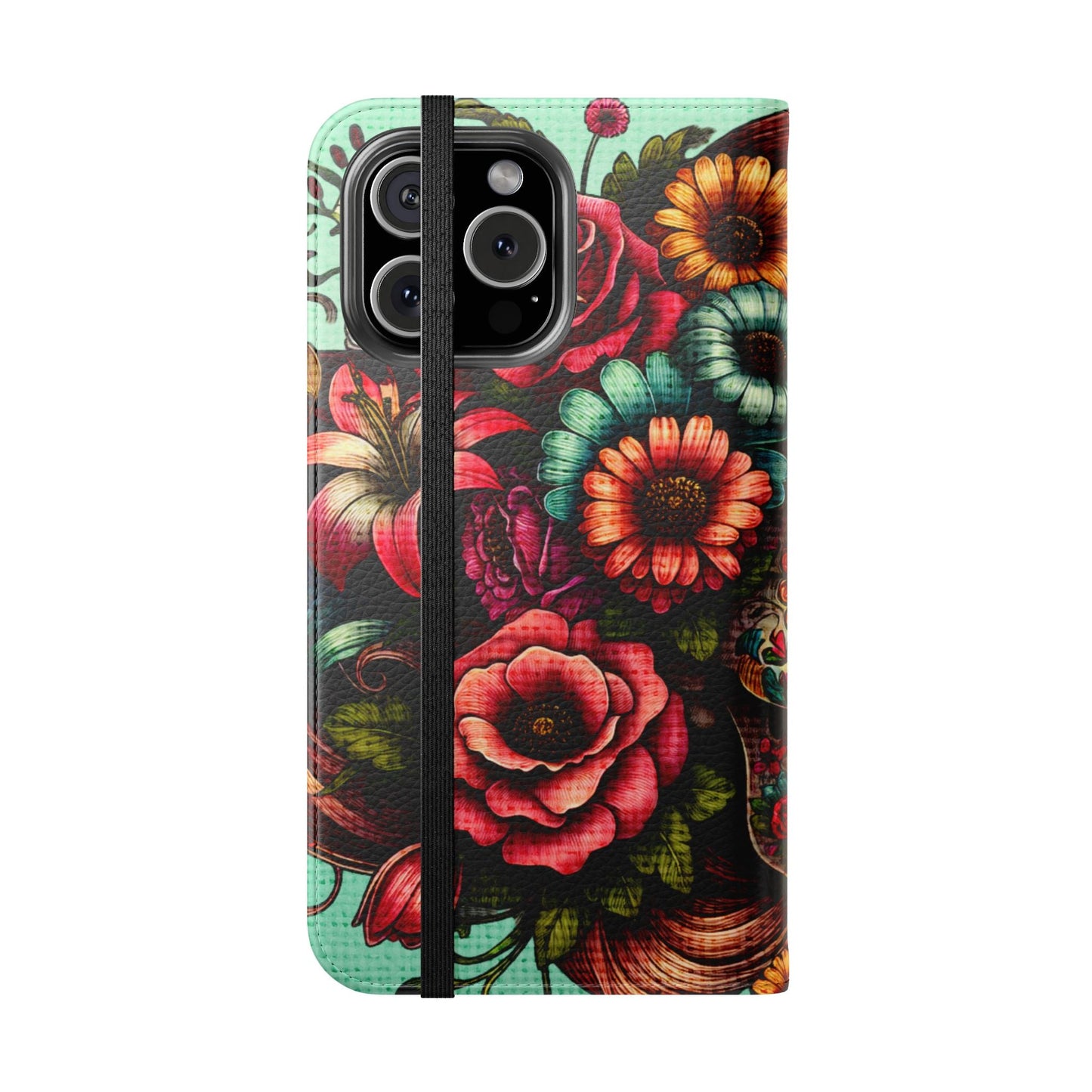 Sugar Skull Flip Wallet Phone Case