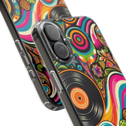Colorful Vinyl Record Clear Phone Case