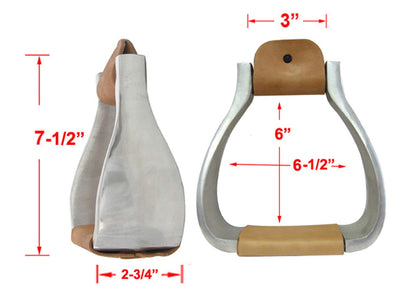 AJ Tack Engraved Aluminum Wide Bell Stirrups