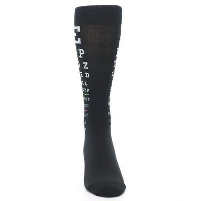 Black White Doctor Eye Chart Men's Dress Socks
