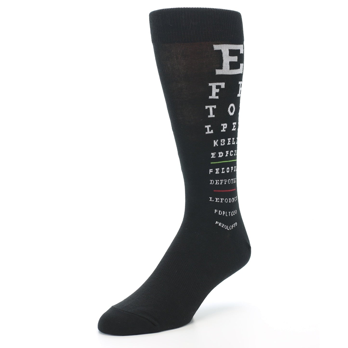 Black White Doctor Eye Chart Men's Dress Socks