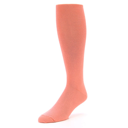 Coral Solid Color Socks - Men's Over-the-Calf Socks