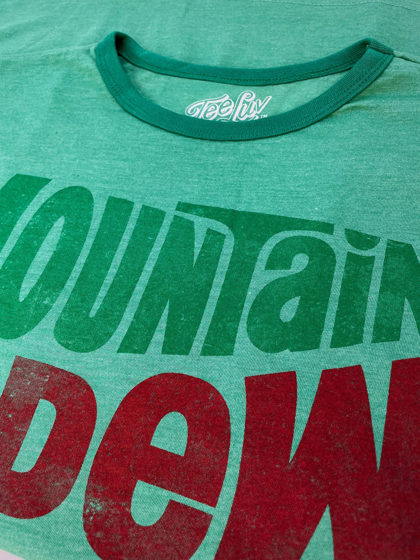 Vintage Mt Dew Ringer T-Shirt - Green