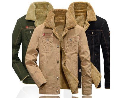 Winter Plus Velvet Air Force-Inspired Cotton Jacket