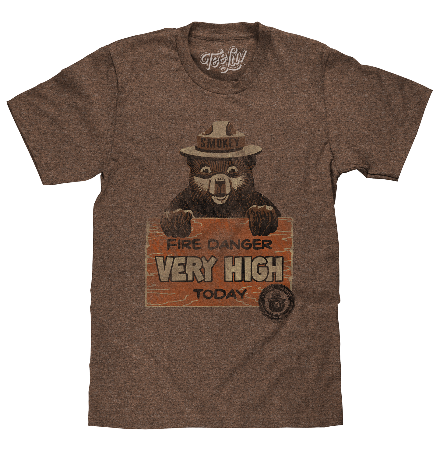 Smokey Fire Danger Very High T-Shirt - Brown