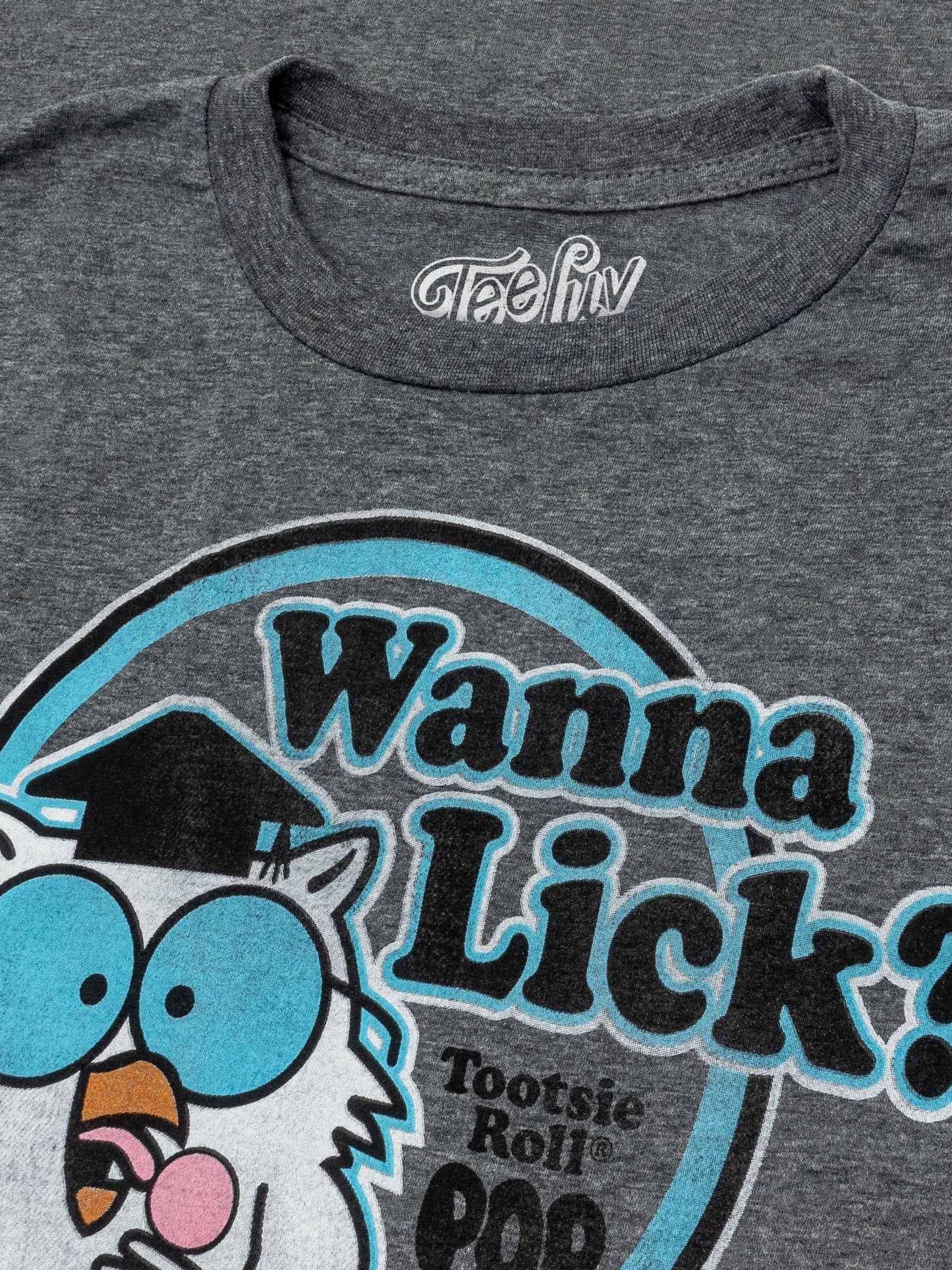 Tootsie Roll Pop Mr. Owl Wanna Lick? T-Shirt - Gray
