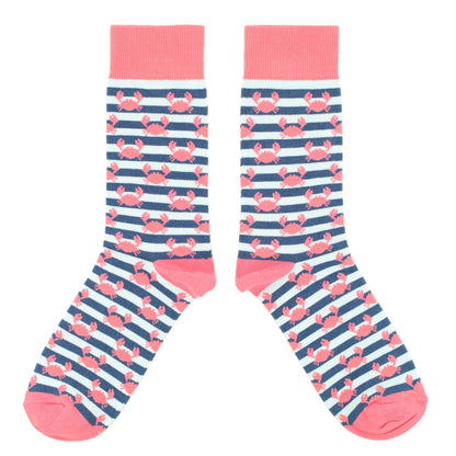 Blue Coral Crabs Wedding Men's Dress Socks