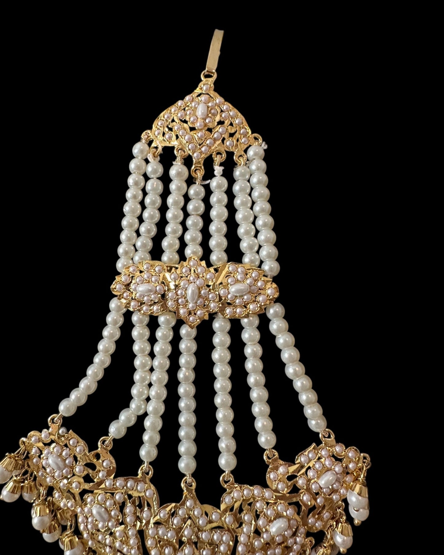 DJHR153 Wafa jadau jhoomar in pearls ( READY TO SHIP )