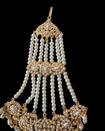 DJHR153 Wafa jadau jhoomar in pearls ( READY TO SHIP )